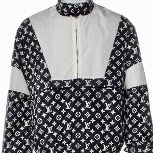 Louis Vuitton 1AFWJG Monogram Printed Technical Track Top — Size 46 — Pristine